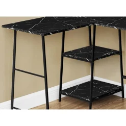 Monarch Computer desk - l-shaped / corner / 2 open shelves / sawhorse style - 47l x 4 - Black Online
