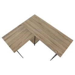 Monarch Computer desk - l-shaped / corner / 2 open shelves / sawhorse style - 47l x 4 - Dark Taupe Hot