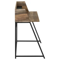 Monarch Computer desk - small hutch / 1 shelf / trapezoid-shaped legs - 48"l - - Brown Online