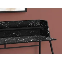 Monarch Computer desk - small hutch / 1 shelf / trapezoid-shaped legs - 48"l - - Black Online