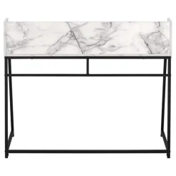 Monarch Computer desk - small hutch / 1 shelf / trapezoid-shaped legs - 48"l - - White Discount