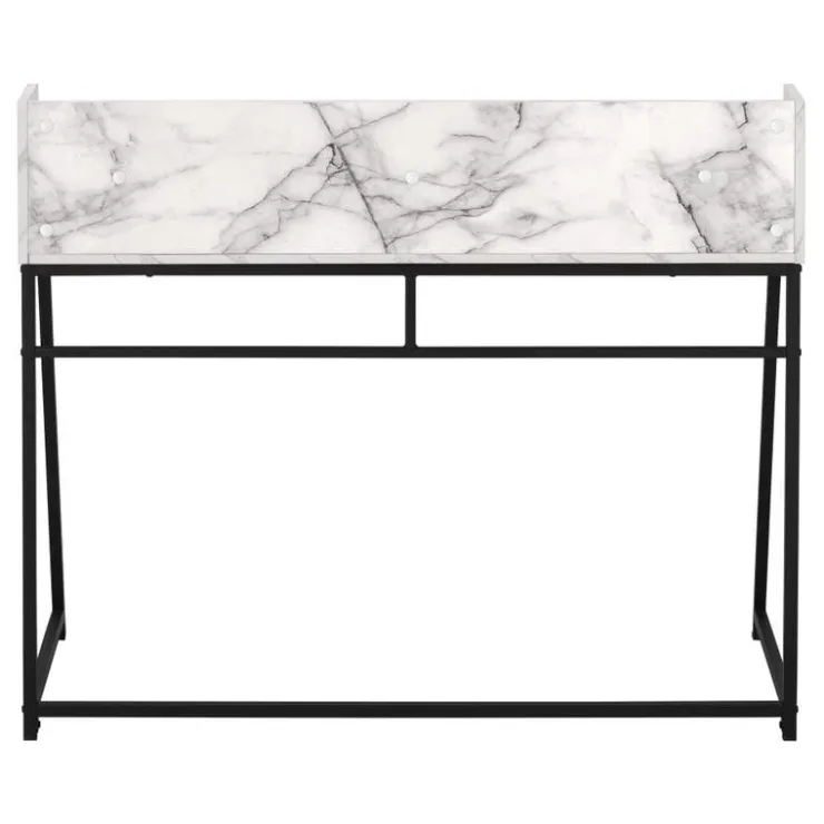 Monarch Computer desk - small hutch / 1 shelf / trapezoid-shaped legs - 48"l - - White Discount