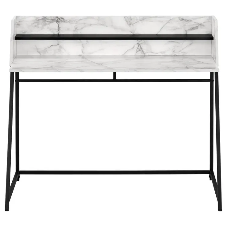 Monarch Computer desk - small hutch / 1 shelf / trapezoid-shaped legs - 48"l - - White Discount