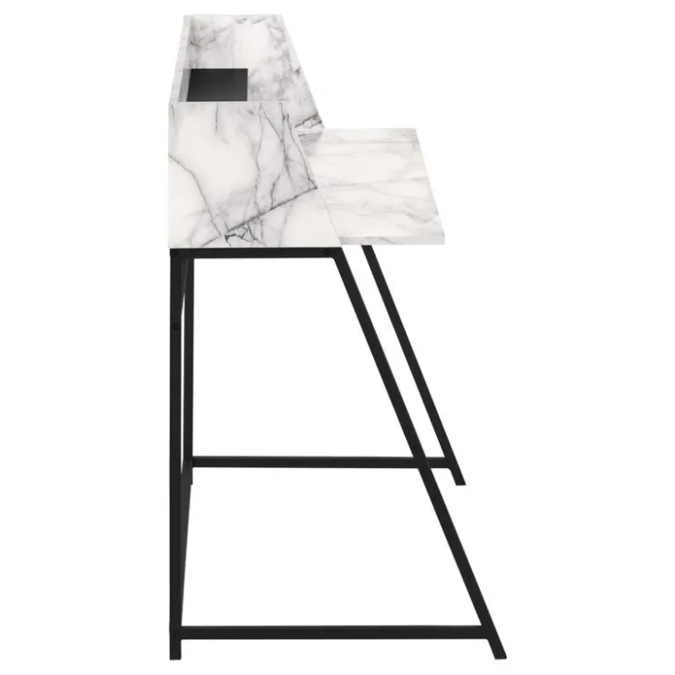 Monarch Computer desk - small hutch / 1 shelf / trapezoid-shaped legs - 48"l - - White Discount