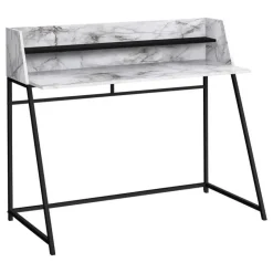 Monarch Computer desk - small hutch / 1 shelf / trapezoid-shaped legs - 48