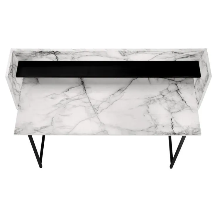 Monarch Computer desk - small hutch / 1 shelf / trapezoid-shaped legs - 48"l - - White Discount