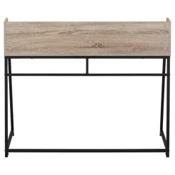 Monarch Computer desk - small hutch / 1 shelf / trapezoid-shaped legs - 48"l - dark t - Dark Taupe Online