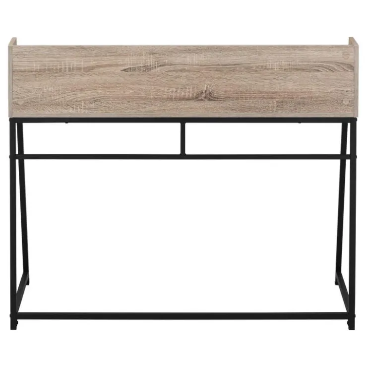 Monarch Computer desk - small hutch / 1 shelf / trapezoid-shaped legs - 48"l - dark t - Dark Taupe Online