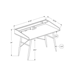 Monarch Computer desk - small hutch / 2 storage cubbies / 1 shelf - 48"l - - Dark Taupe Outlet