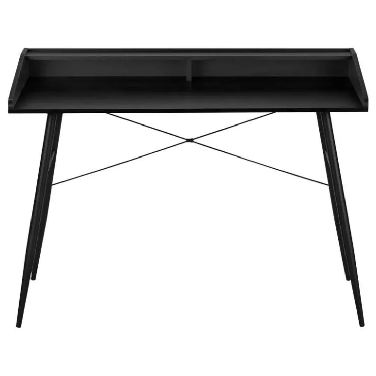 Monarch Computer desk - small hutch / 2 storage cubbies / 1 shelf - 48"l - / bl - Black Discount