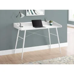 Monarch Computer desk - small hutch / 2 storage cubbies / 1 shelf - 48"l - / wh - White Outlet
