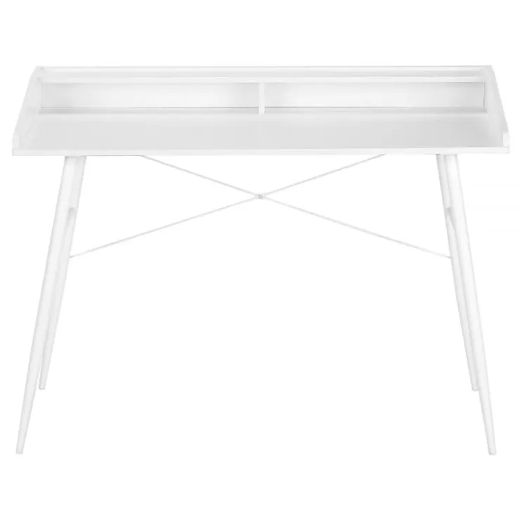 Monarch Computer desk - small hutch / 2 storage cubbies / 1 shelf - 48"l - / wh - White Outlet