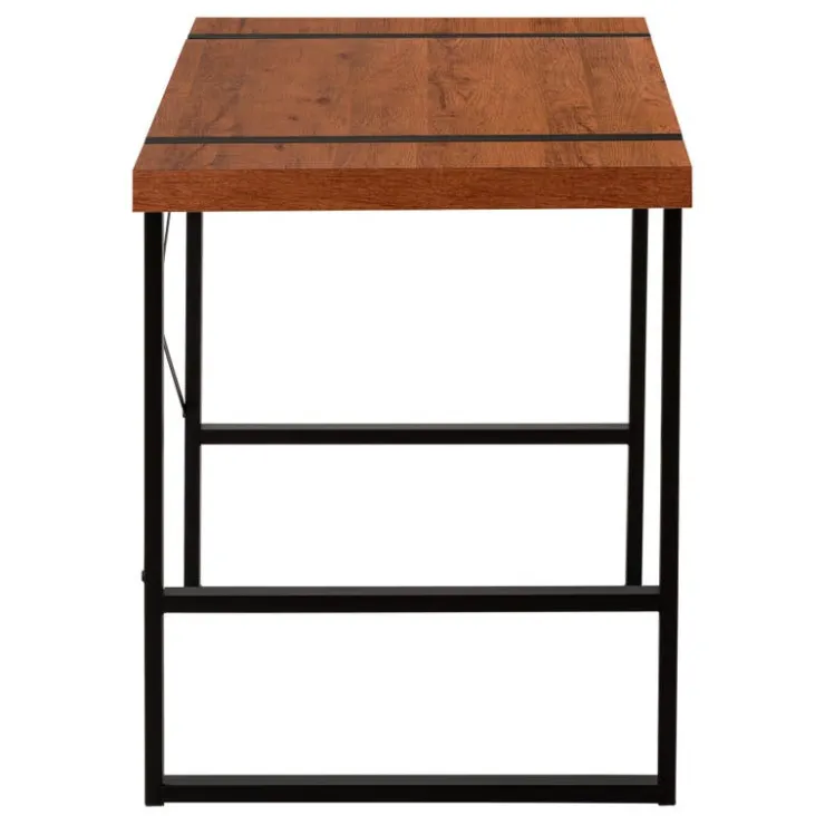 Monarch Computer desk - thick-panel desktop / inset metal legs - 48"l - wood-l - Cherry