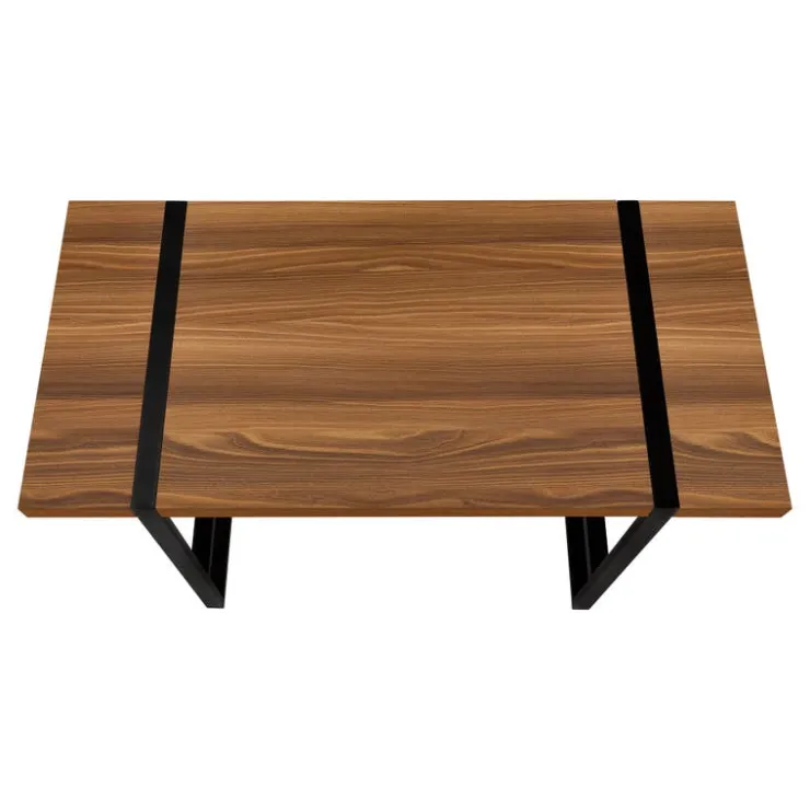 Monarch Computer desk - thick-panel desktop / inset metal legs - 48"l - wood-l - Walnut Clearance