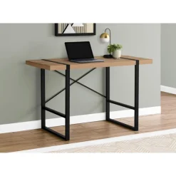 Monarch Computer desk - thick-panel desktop / inset metal legs - 48