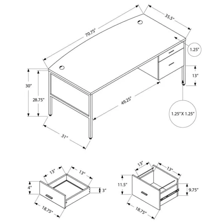 Monarch Computer desk 72"l - White Clearance