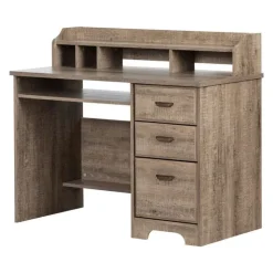 Meubles South Shore Computer Desk with Hutch - South Shore WEATHERED OAK Hot