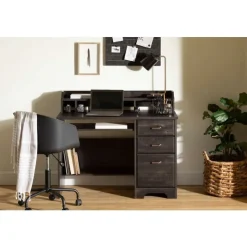 Meubles South Shore Computer Desk with Hutch - South Shore Black Sale