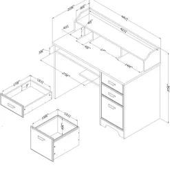 Meubles South Shore Computer Desk with Hutch - South Shore Black Sale
