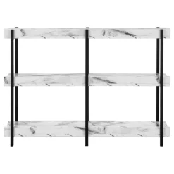 Monarch Console table - 3 tier / shelves / rectangular / metal legs - 48