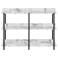 Monarch Console table - 3 tier / shelves / rectangular / metal legs - 48