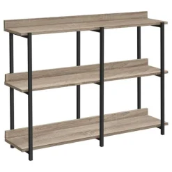Monarch Console table - 3 tier / shelves / rectangular / metal legs - 48"l - dark tau - Dark Taupe Sale