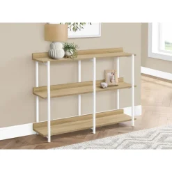 Monarch Console table - 3 tier / shelves / rectangular / metal legs - 48