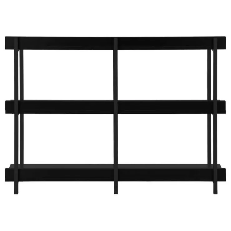 Monarch Console table - 3 tier / shelves / rectangular / metal legs - 48"l - / - Black Online