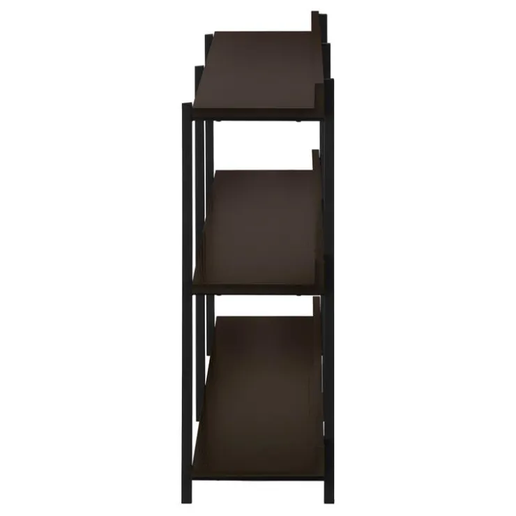Monarch Console table - 3 tier / shelves / rectangular / metal legs - 48"l - - Espresso New