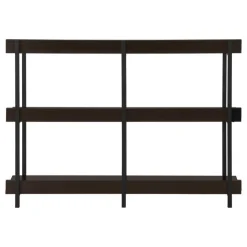 Monarch Console table - 3 tier / shelves / rectangular / metal legs - 48"l - - Espresso New