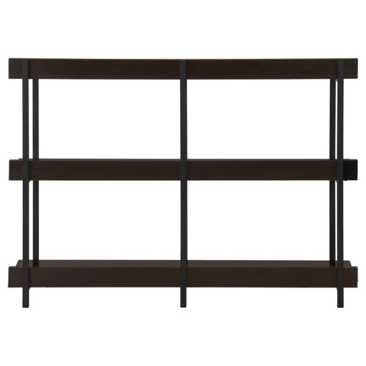 Monarch Console table - 3 tier / shelves / rectangular / metal legs - 48"l - - Espresso New