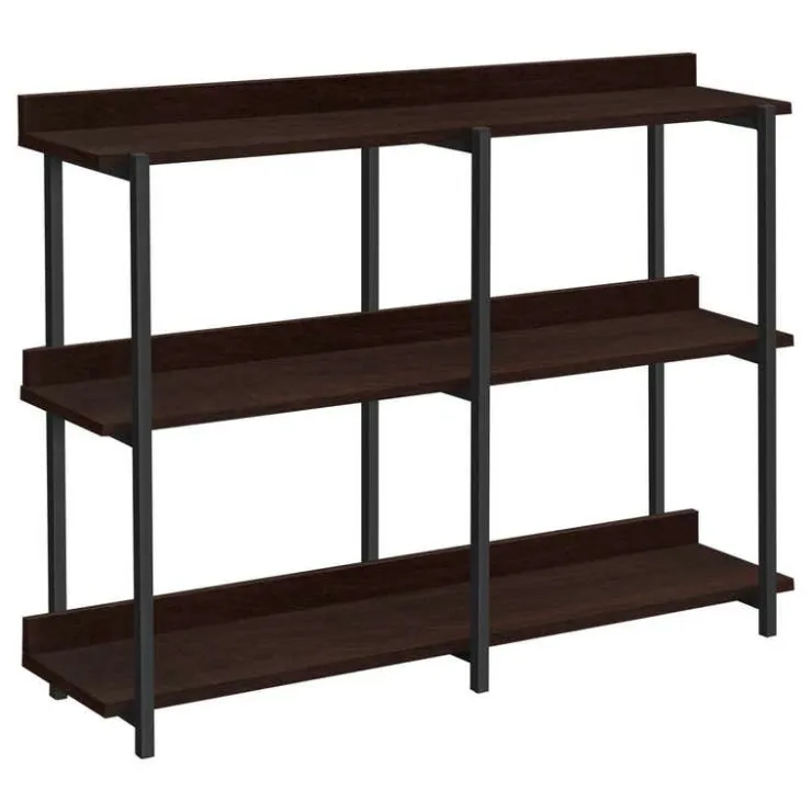 Monarch Console table - 3 tier / shelves / rectangular / metal legs - 48"l - - Espresso New
