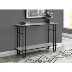 Monarch Console table - h-frame sides / 1 shelf / rectangular - 48"l - wood-look - Grey