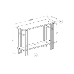 Monarch Console table - h-frame sides / 1 shelf / rectangular - 48