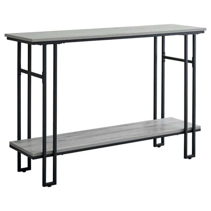 Monarch Console table - h-frame sides / 1 shelf / rectangular - 48"l - wood-look - Grey