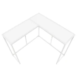 Monarch Console table - l-shaped / corner / metal frame - 36"l - - White Hot