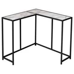Monarch Console table - l-shaped / corner / metal frame - 36"l - marble-look / - White Discount