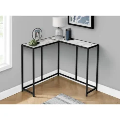 Monarch Console table - l-shaped / corner / metal frame - 36