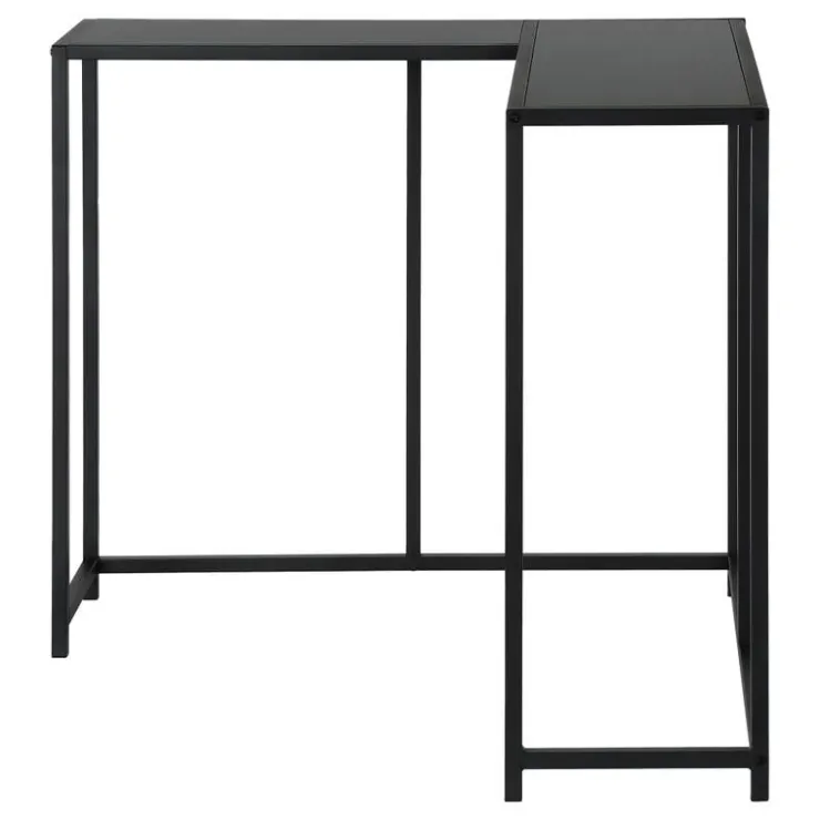 Monarch Console table - l-shaped / corner / metal frame - 36"l - - Black Outlet