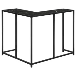 Monarch Console table - l-shaped / corner / metal frame - 36"l - marble-look / - Black Online
