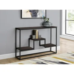 Monarch Console table - multi-tier / 3 shelves / rectangular - 48"l - / blac - Espresso Best