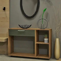 MEQ Console Table - Slate and Walnut SLATE/WALNUT Outlet