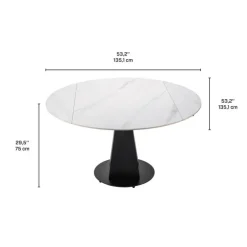 Convertible & Extendable Round Dining Table with Pedestal - 53