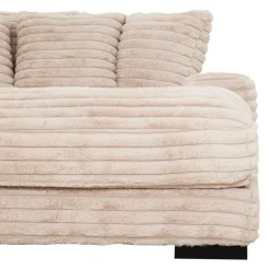 Corduroy Velvet Chaise with Cup Holders and USB Ports - Light Taupe Grey-brown Clearance