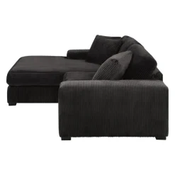 Sofa By Fancy Corduroy Velvet Sectional with Left-Side Chaise - Dark Grey Sale