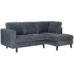 Corduroy Velvet Sectional with Right-Side Chaise Grey Sale