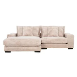Corduroy Velvet Sectional with Reversible Chaise - Light Taupe Pale Taupe Discount