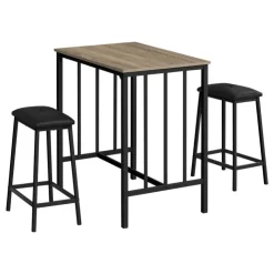 Monarch Counter height table with 2 stools Dark Taupe Sale