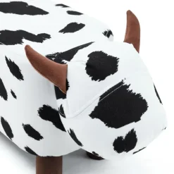 Cow-Shaped Kids Pouf – 17.7" x 9.1" x 10.6" Black and white Clearance