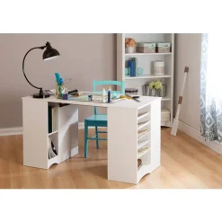 Meubles South Shore Craft Table with Storage - South Shore PURE WHITE Clearance